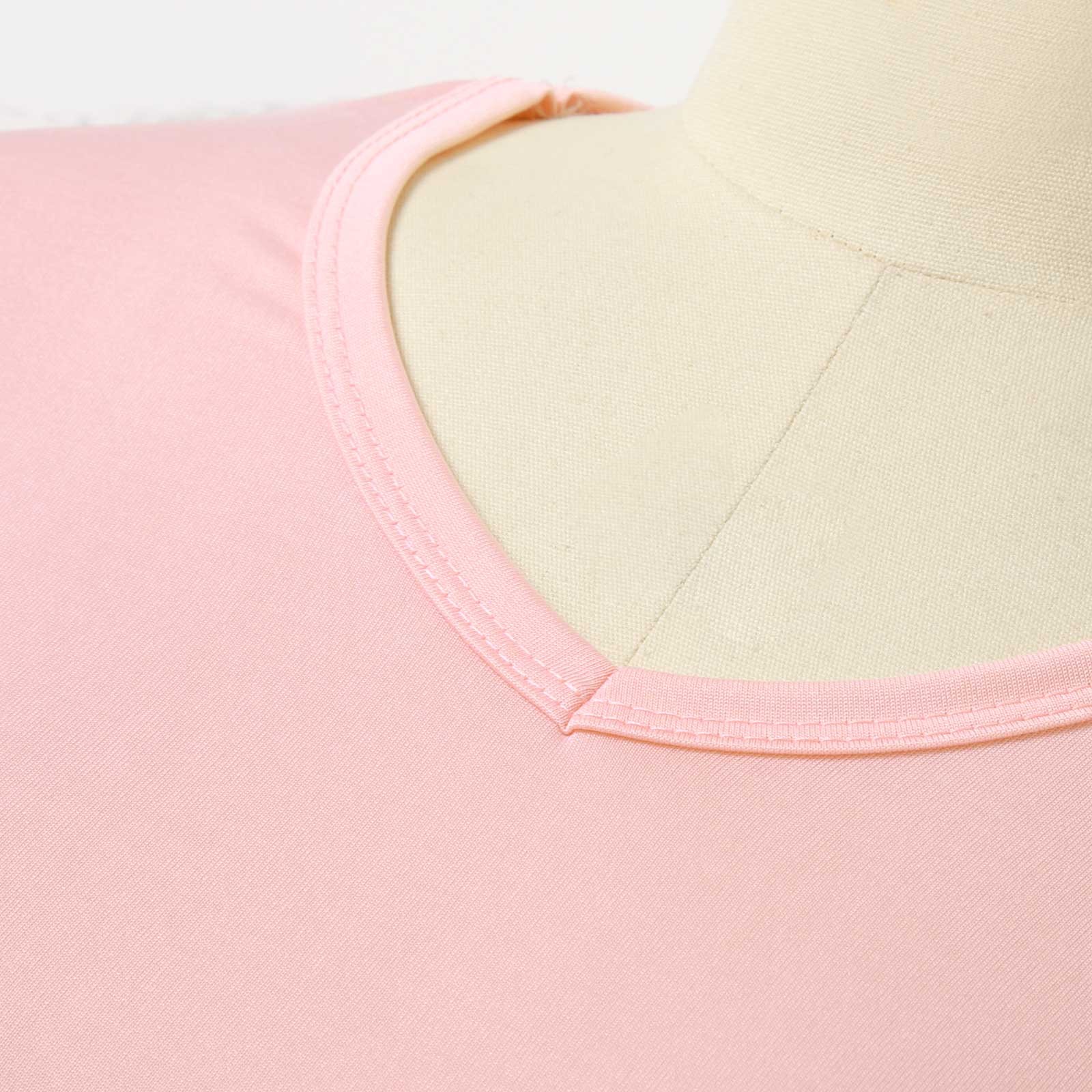 thumbnail image 4 of Top de manga corta con escote en V profundo para mujer - Blusa holgada informal de color liso, poliéster/spandex/algodón, S-XXL, moderna/para discoteca/playa, 4 of 8